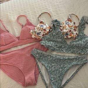 Floral and Pink Women's bikini Sets